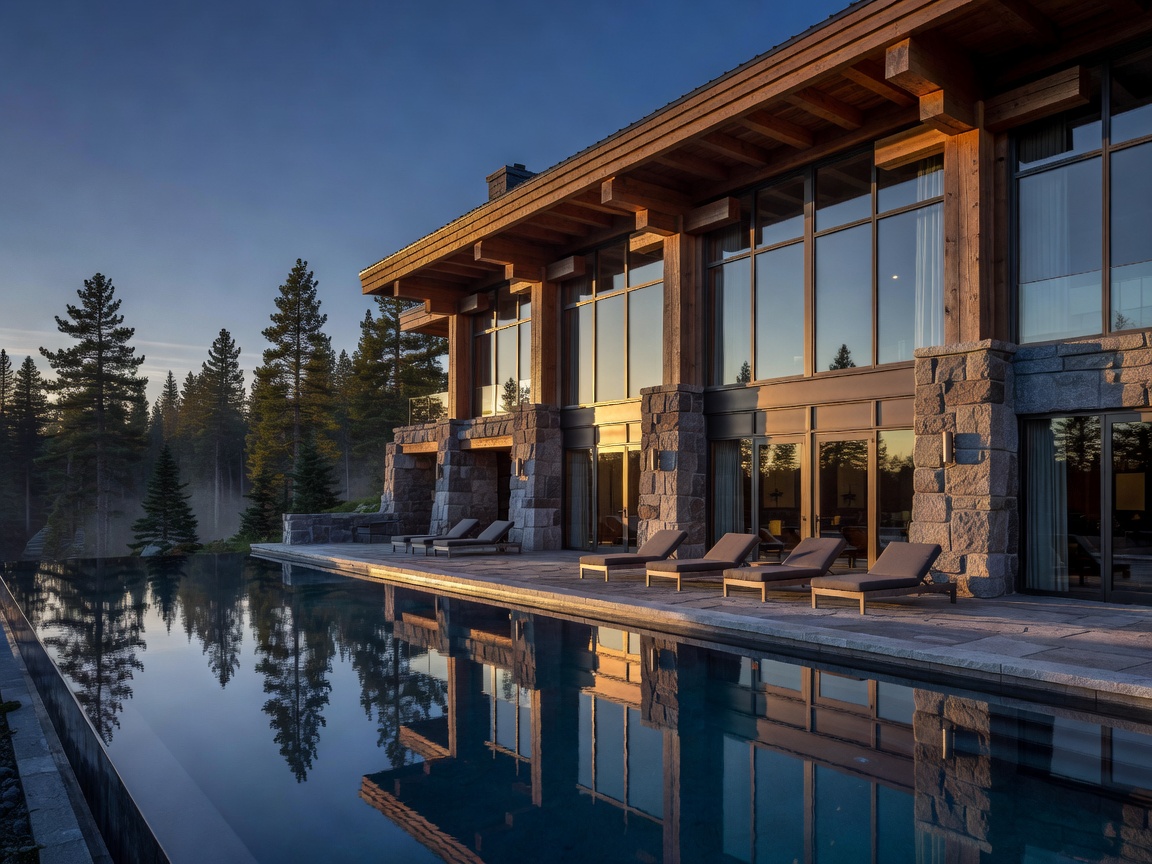 Luxury hotel exterior with pool view reflecting the Canadian architectural style
