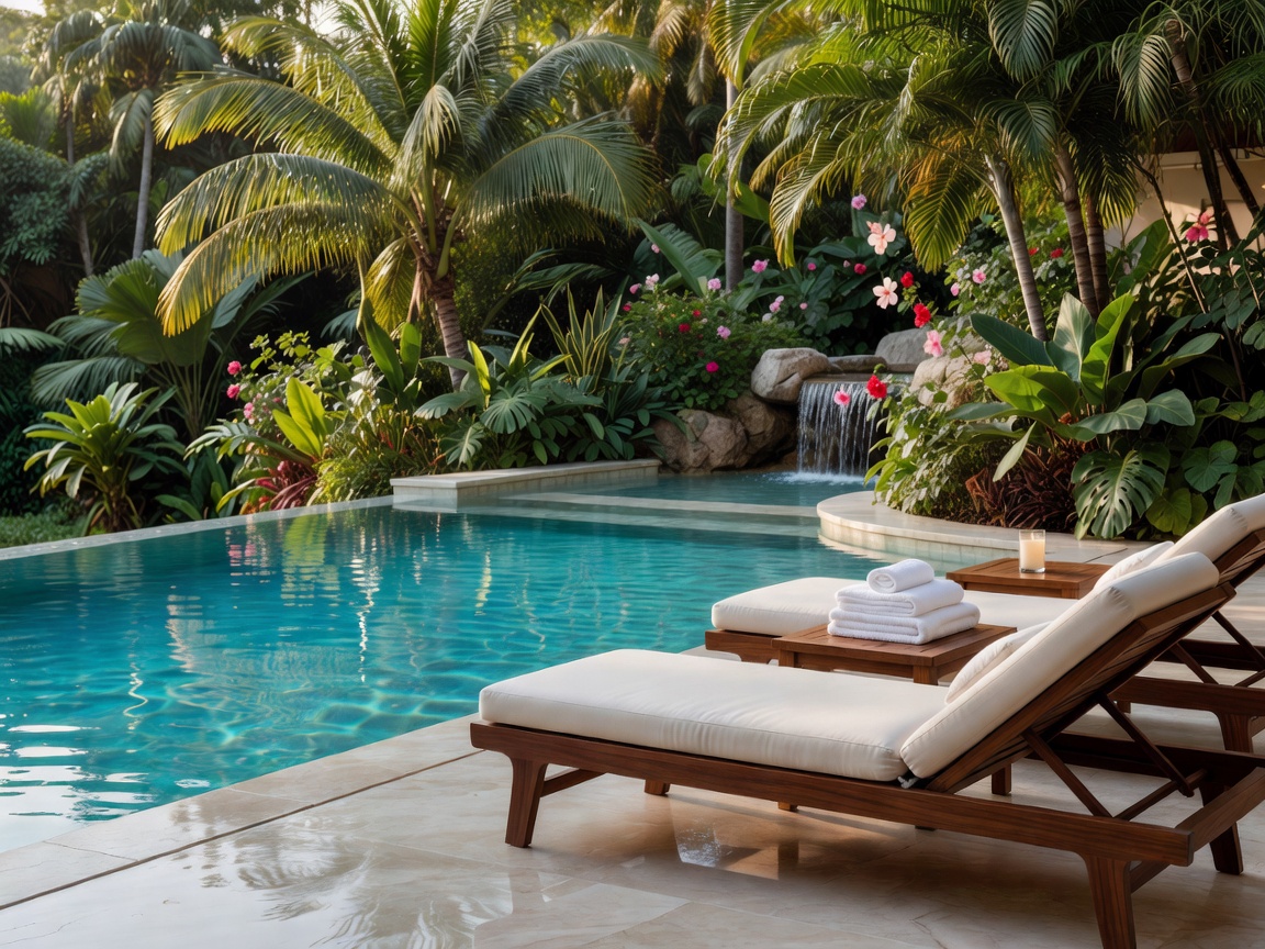 Relaxing resort spa environment