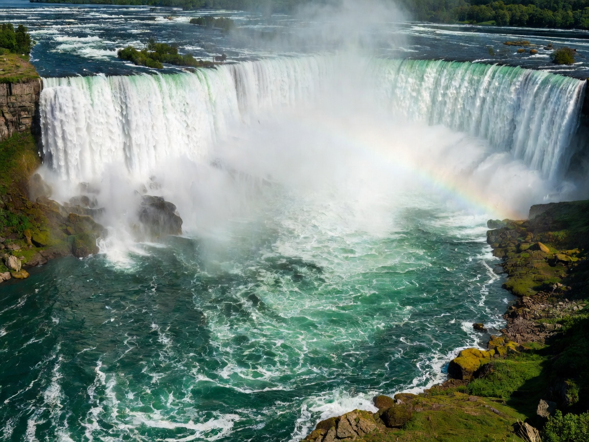 Stunning view of a large waterfall reminiscent of Niagara Falls